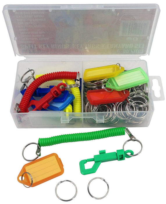 90pc Plastic Key Tags With Split Ring Keys Identifier Bag/Luggage Labels Tag ID