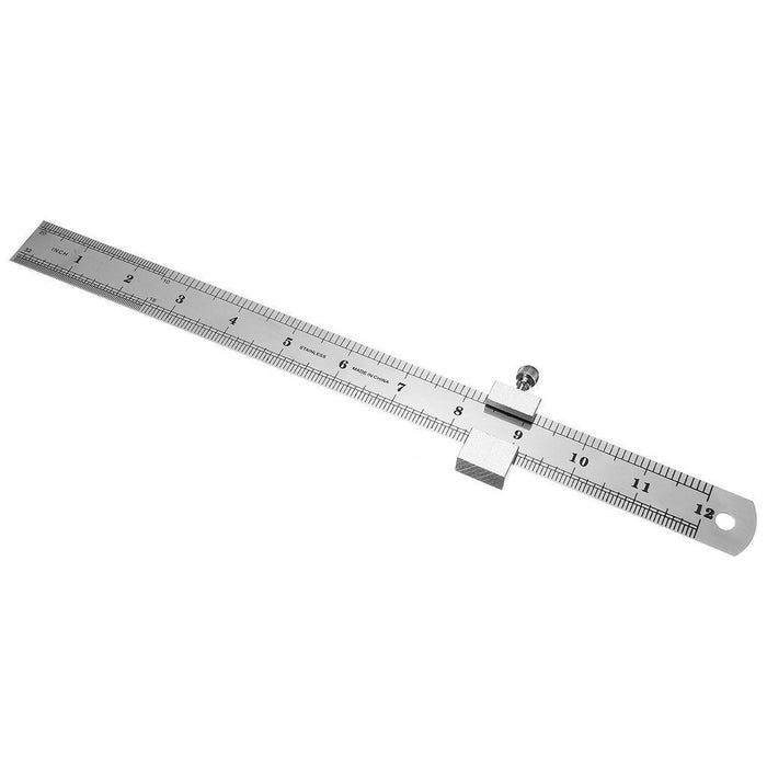 300mmPositioning Marking Gauge Woodworking Line Steel Ruler Locator Stop Block