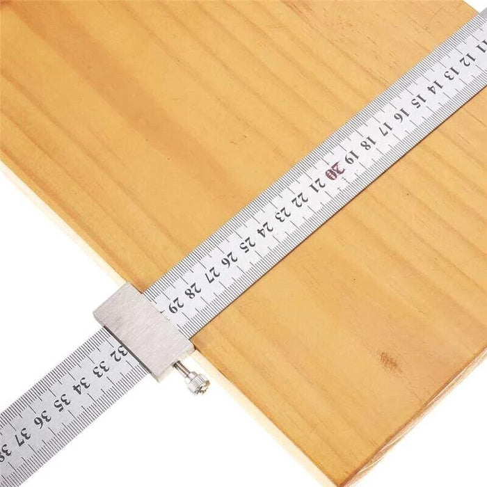 300mmPositioning Marking Gauge Woodworking Line Steel Ruler Locator Stop Block