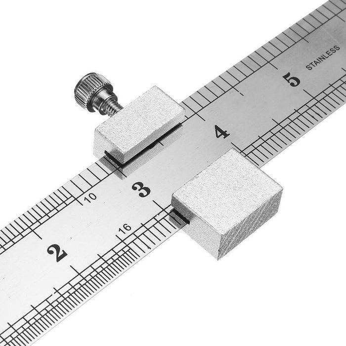 300mmPositioning Marking Gauge Woodworking Line Steel Ruler Locator Stop Block