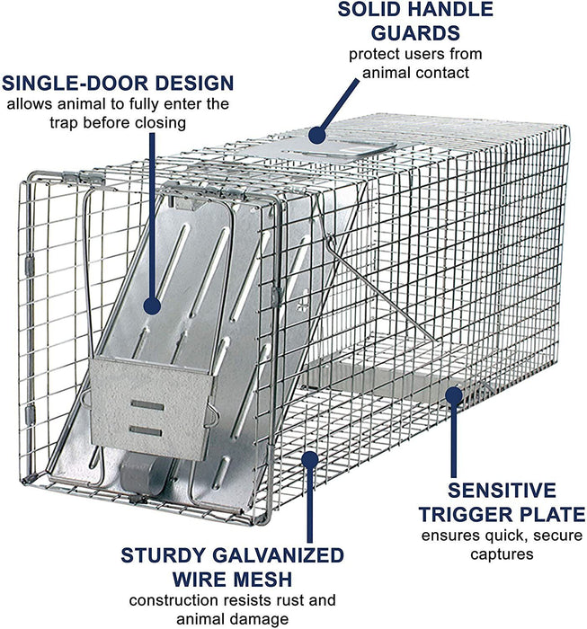 Extra Large 82cm Animal Trap Cage Humane Live Catcher Possum Fox Rabbit Rat Cat