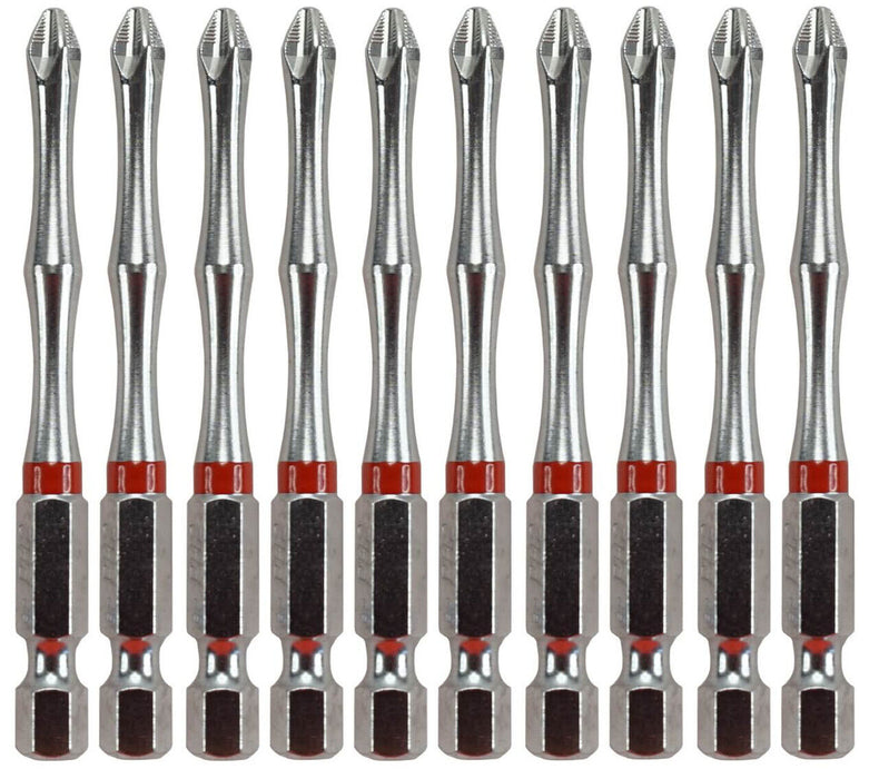 10Pc Magnetic Phillips Screwdriver Bit Set  torsion torque 1/4 Hex Shank 2x75mm