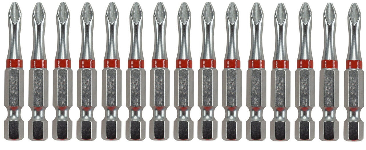 FORCEPRO 15PC PH2 Magnetic Impact Screwdriver Bit Set Torsion Torque Bit 50mmL - FISHER DISCOUNT