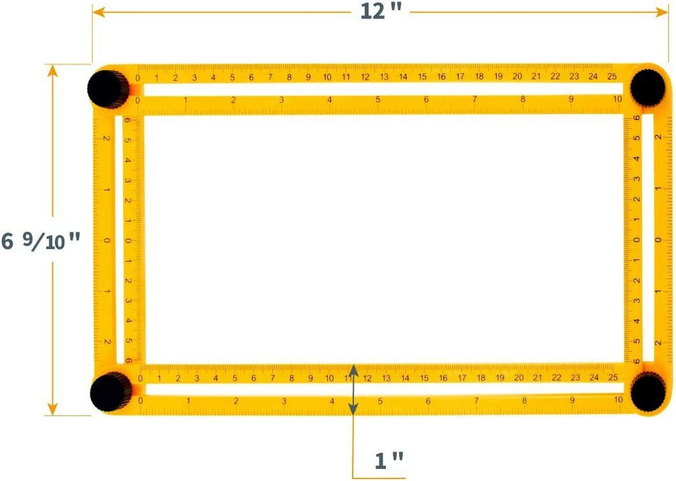 Multi-Angle Ruler Template Tool for Tile &amp; Flooring Measuring 7 Ways