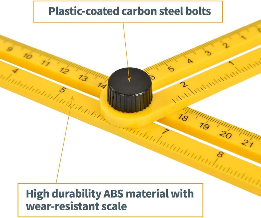 Multi-Angle Ruler Template Tool for Tile &amp; Flooring Measuring 7 Ways