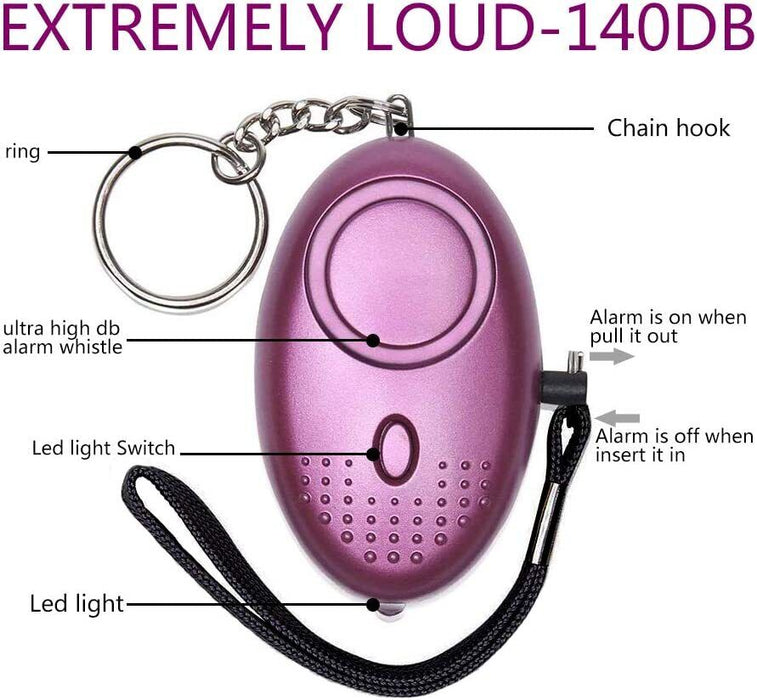 FORCE PRO140DB Safe Sound Personal Alarm Keychain With LED Light Emergency Women