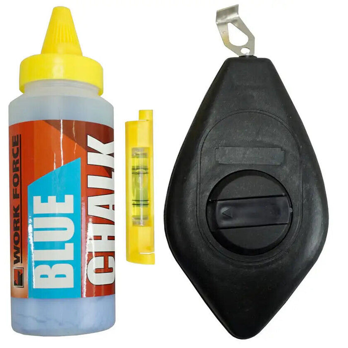 3pcs Chalk Line Kit Set Visible Blue Chalk, 30m Wind up Chalk Line, Line Level
