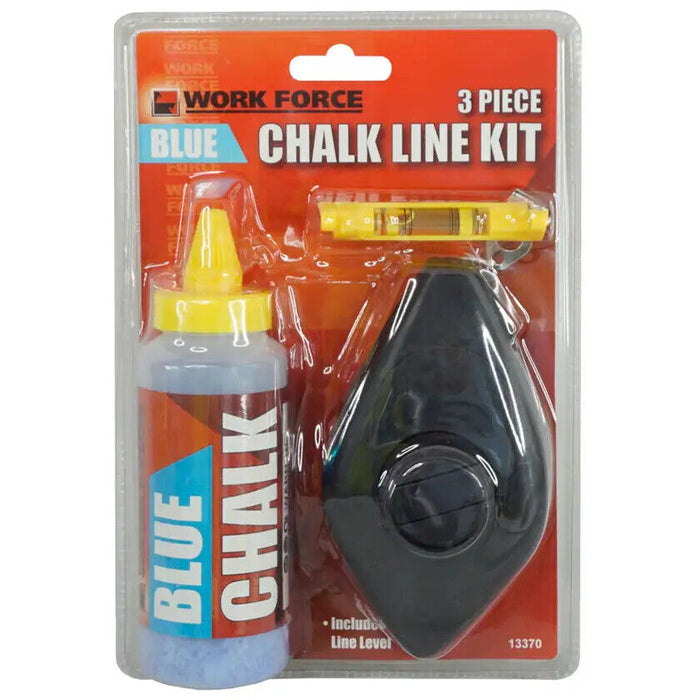 3pcs Chalk Line Kit Set Visible Blue Chalk, 30m Wind up Chalk Line, Line Level