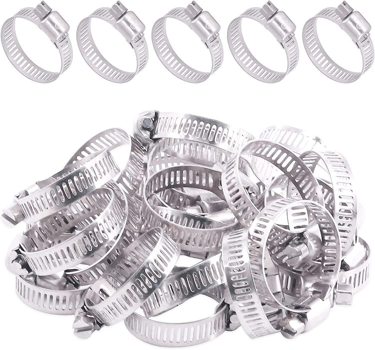 24pcs 9-32MM Stainless Steel Car Vehicle Drive Hose Clamp Fuel Line Worm Clip - FISHER DISCOUNT