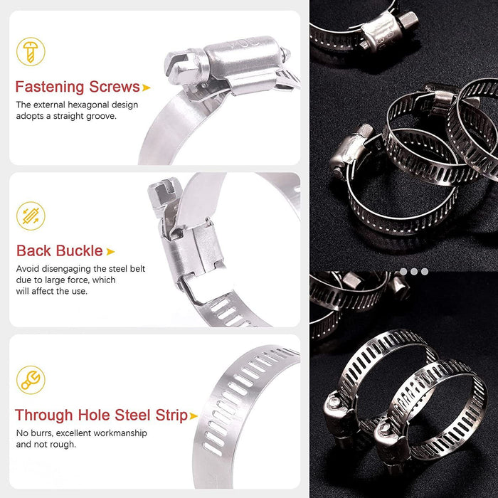 24pcs 9-32MM Stainless Steel Car Vehicle Drive Hose Clamp Fuel Line Worm Clip - FISHER DISCOUNT