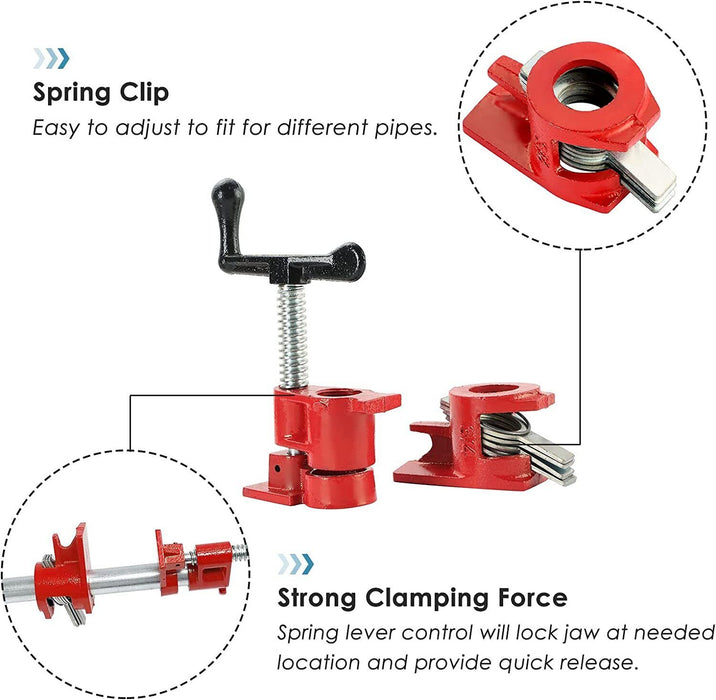 1Pc" 3/4\" Wood Gluing Pipe Clamp Set Heavy Duty PRO Woodworking Cast Iron