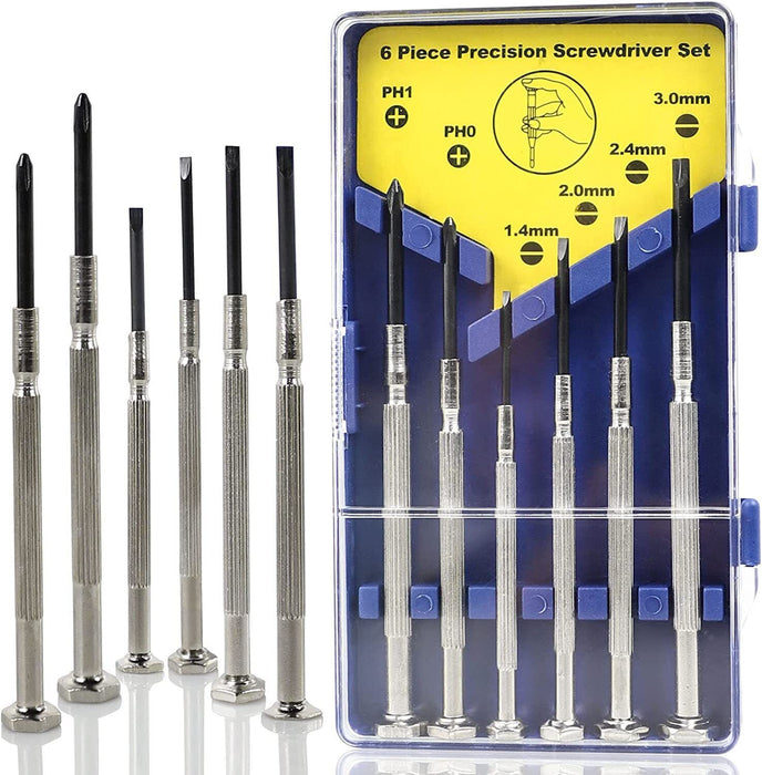 Force PRO Precision Screwdriver Set 6 Pce Kit  1, 1.2, 1.8,2.4mm #0 & #1