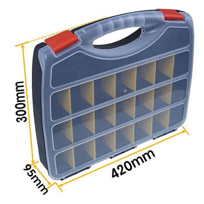 420 x 300 x 95mm 42 Compartment Parts / Bit Storage Case - Components & Screws