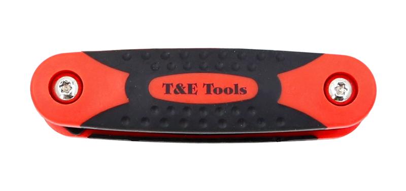 T&E Tools  T 9Pc SAE Fold Up Hex Key Set Made in Taiwan 5/64"-1/4"