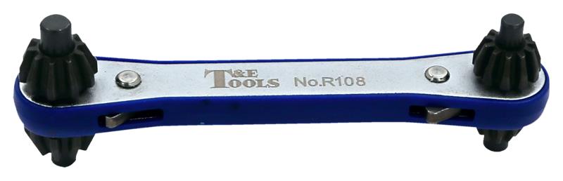 T&E Tools Ratchet 4 Way Master Drill Chuck Key  R108 Made in Taiwan  1/4", 1/2",