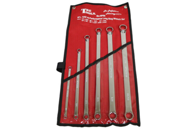 T&E Tools 6PC SAE High Performance Long Ring Wrench Set Made Taiwan 1/4"-15/16"