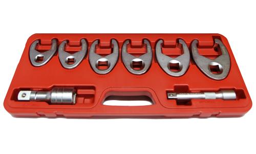 T&E Tools Large Metric Flare Nut Crows-foot Wrench Set Made in Taiwan 33-50mm