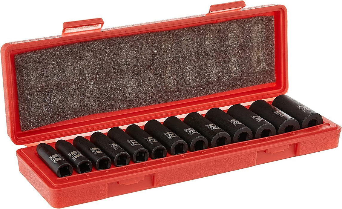 T&E Tools 14Piece 6PT Deep SAE Impact Socket Set Made in Taiwan  3/8"-1.1/4"