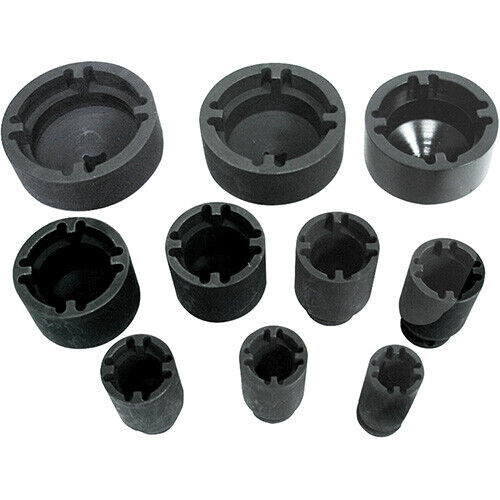 T&E Tools 11 Piece 4 Pin Lock Nut Sockets (Outer Teeth) Made in Taiwan 20-72mm