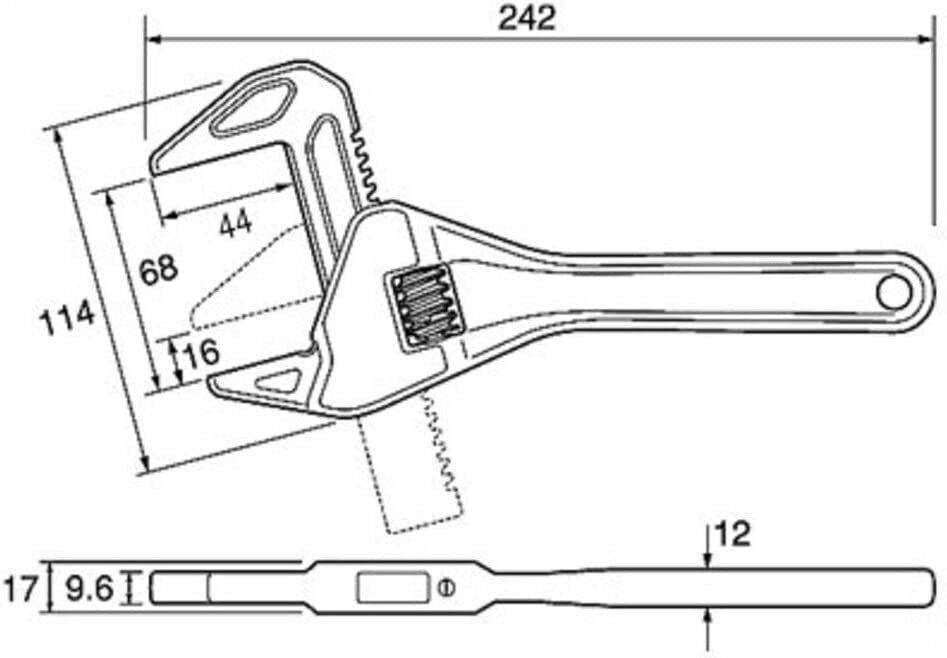 TOP / TRAP WRENCH ALUMINUM BODY (242mm) / TMW-1665 / MADE IN JAPAN