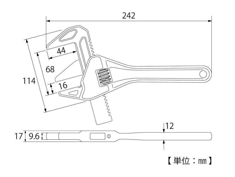 TOP / TRAP WRENCH ALUMINUM BODY (242mm) / TMW-1665 / MADE IN JAPAN