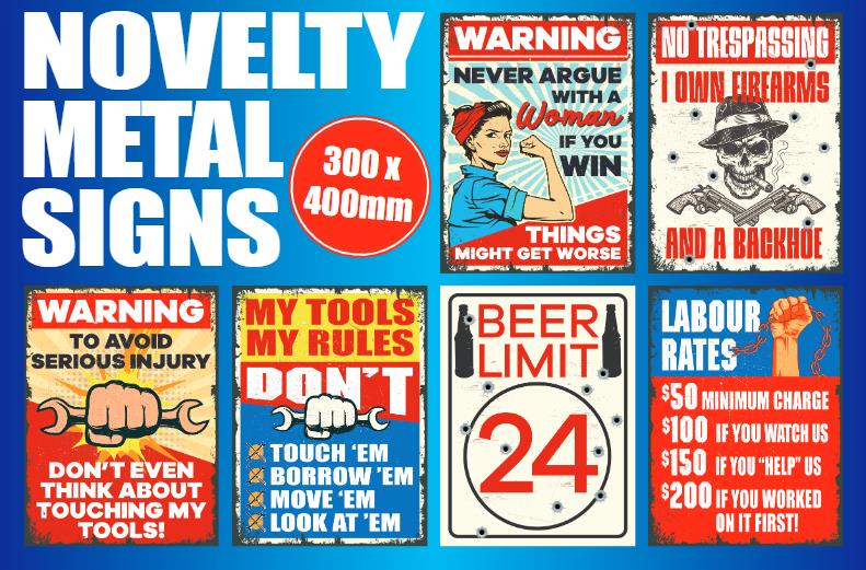 AEMAPE Novelty Metal Sign Warning/METAL Safety Sign Yard Garage 300x400mm