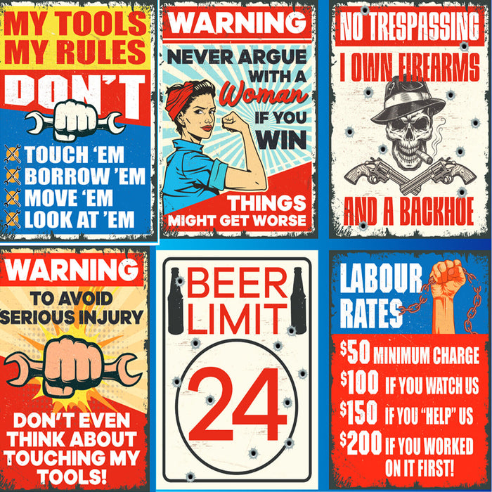 AEMAPE Novelty Metal Sign Warning/METAL Safety Sign Yard Garage 300x400mm