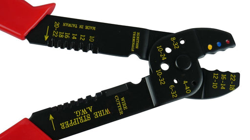 4-Way Crimping Tool 200mm + 60 Piece Insulated Terminal Kit | 12 Volt Wiring | B - FISHER DISCOUNT
