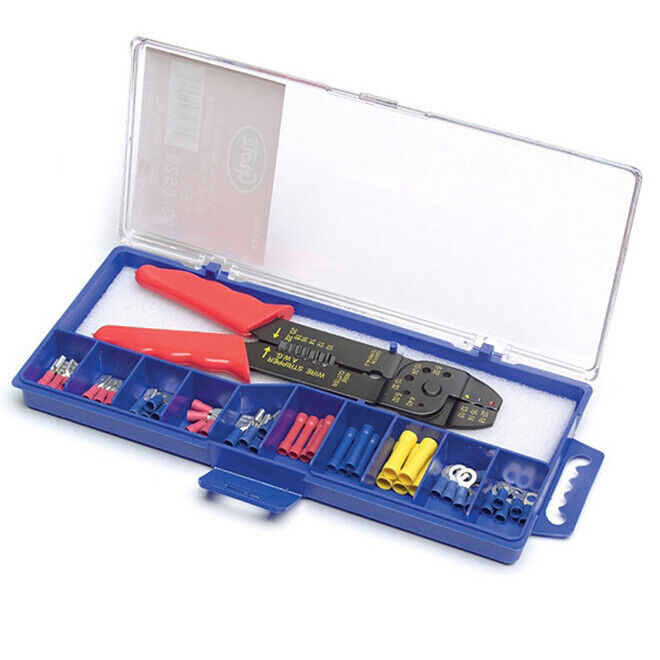 60 Piece Crimping Terminal Kit + Crimper Tool + Plastic Storage Case - FISHER DISCOUNT