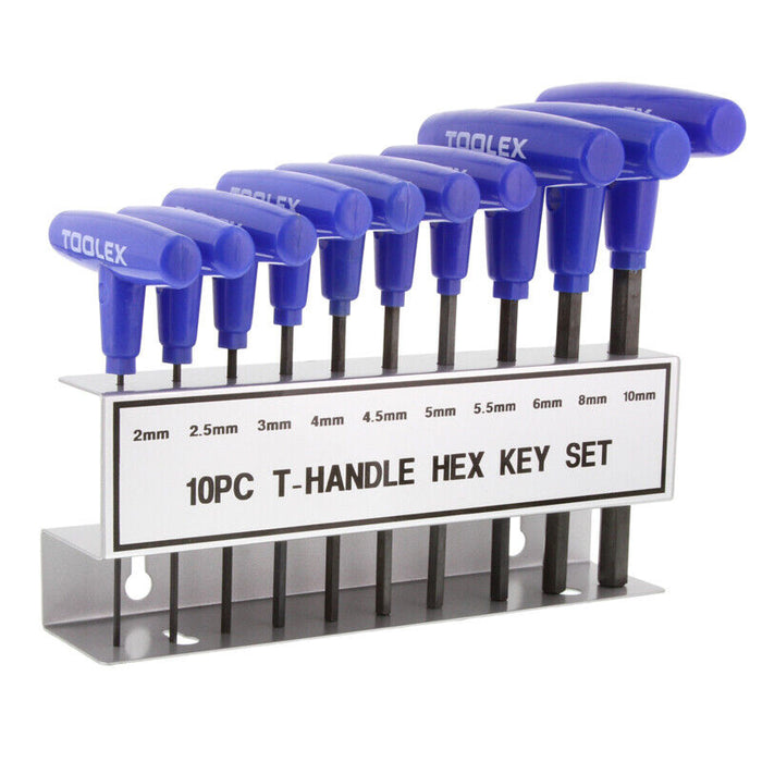 Force pro 10PC T-HANDLE HEX KEY SET Metric size S2 Steel Quality 2-10mm