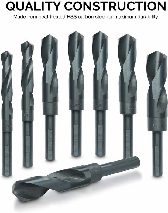 8PC LARGE SIZE SIZED STEEL METAL DEMING SAE DRILL BIT SET DIMMING 9/16" to 1"