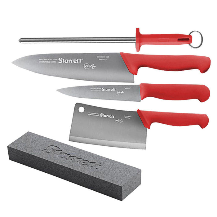 Starrett BKK-6R1 Chef Special Knife Set Red 6 Piece Kit /Family Gift / Wife Gift