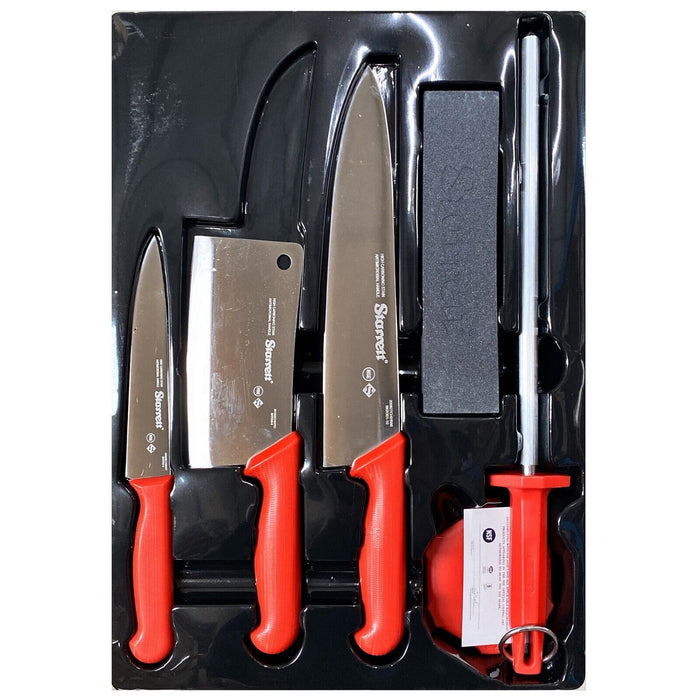 Starrett BKK-6R1 Chef Special Knife Set Red 6 Piece Kit /Family Gift / Wife Gift