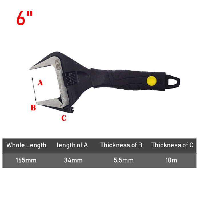 Force pro Extra Wide Jaw Adjustable Shifter Wrench Shifting Spanner 10" 8 6"