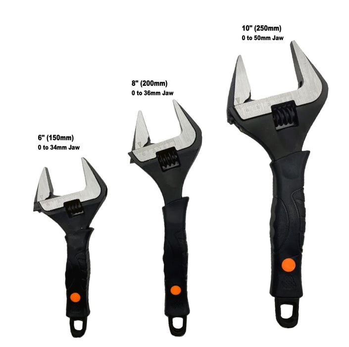 Force pro Extra Wide Jaw Adjustable Shifter Wrench Shifting Spanner 10" 8 6"