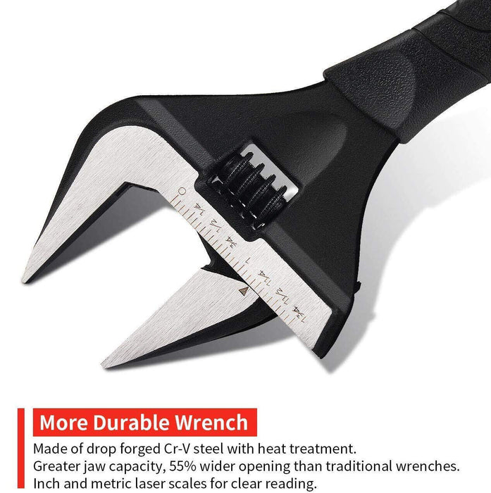 Force pro Extra Wide Jaw Adjustable Shifter Wrench Shifting Spanner 10" 8 6"