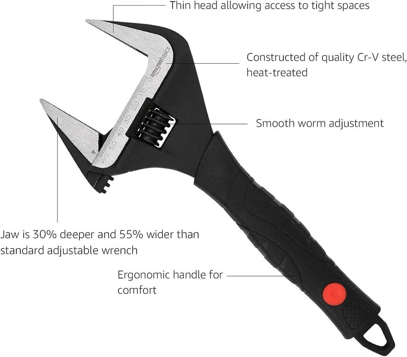Force pro Extra Wide Jaw Adjustable Shifter Wrench Shifting Spanner 10" 8 6"