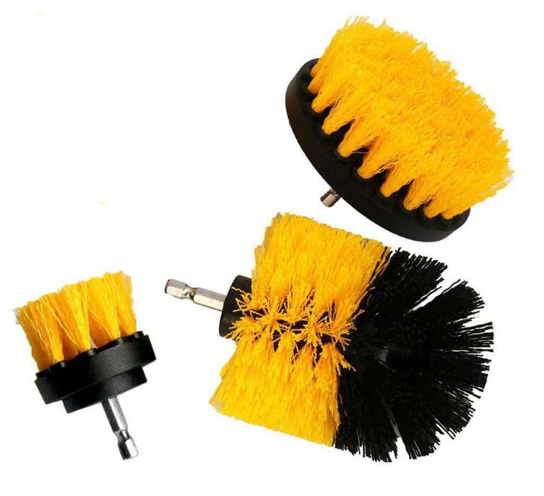 3 Pcs/Set Electric Drill Brush Bristle Cleaning Head for Car Tile Carpet Floor