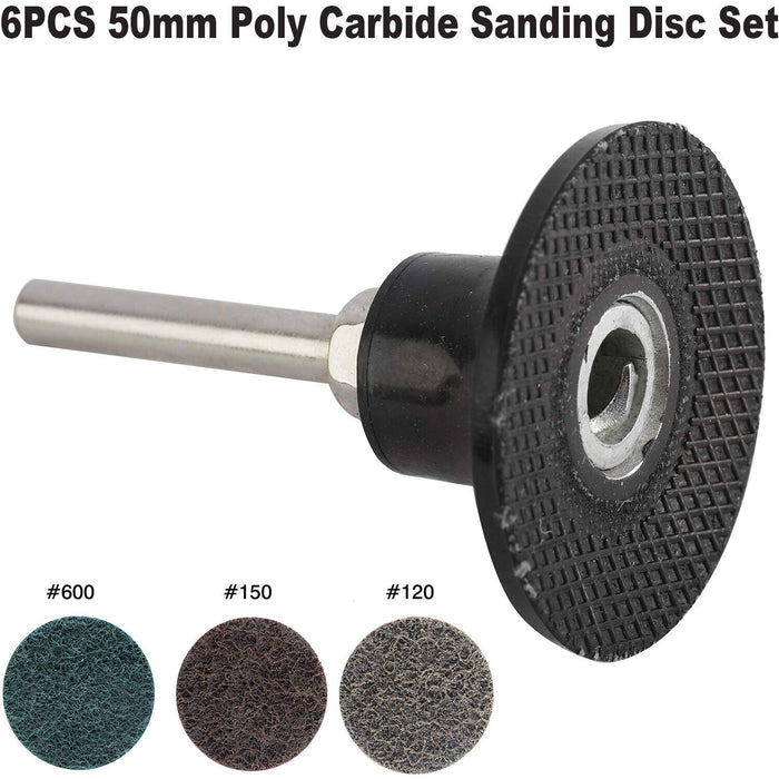 6PCS ROLOC SANDING DISC & SURFACE PREPARATION KIT 50mm #600 #150 #120 AU STOCK
