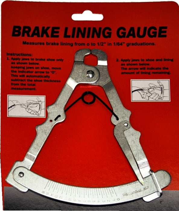 T&E Tools Brake Lining Thickness Gauge Made in Taiwan 0 to 1/2" in 1/64"