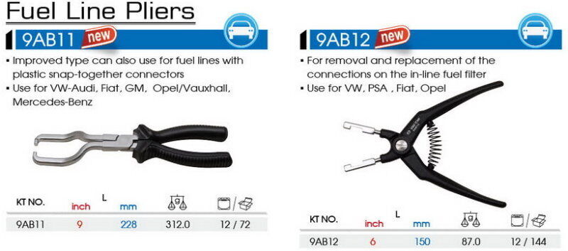 KING TONY225mm Fuel Line Petrol Clip Pipe Hose Release Disconnect Removal Pliers