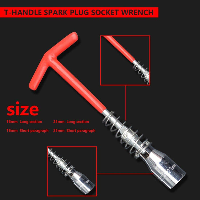 14mm 16mm Universal Spark Plug Spanner Socket Wrench Flexible T-Bar Removal Tool