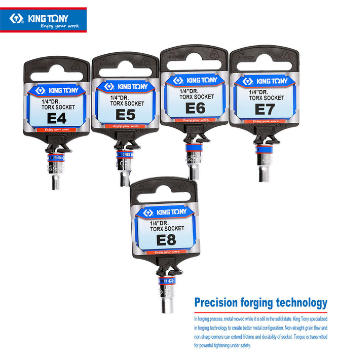 KING TONY Singer ONE Female Torx Star Socket Set External E Type E4/E5/E6/E7/E8