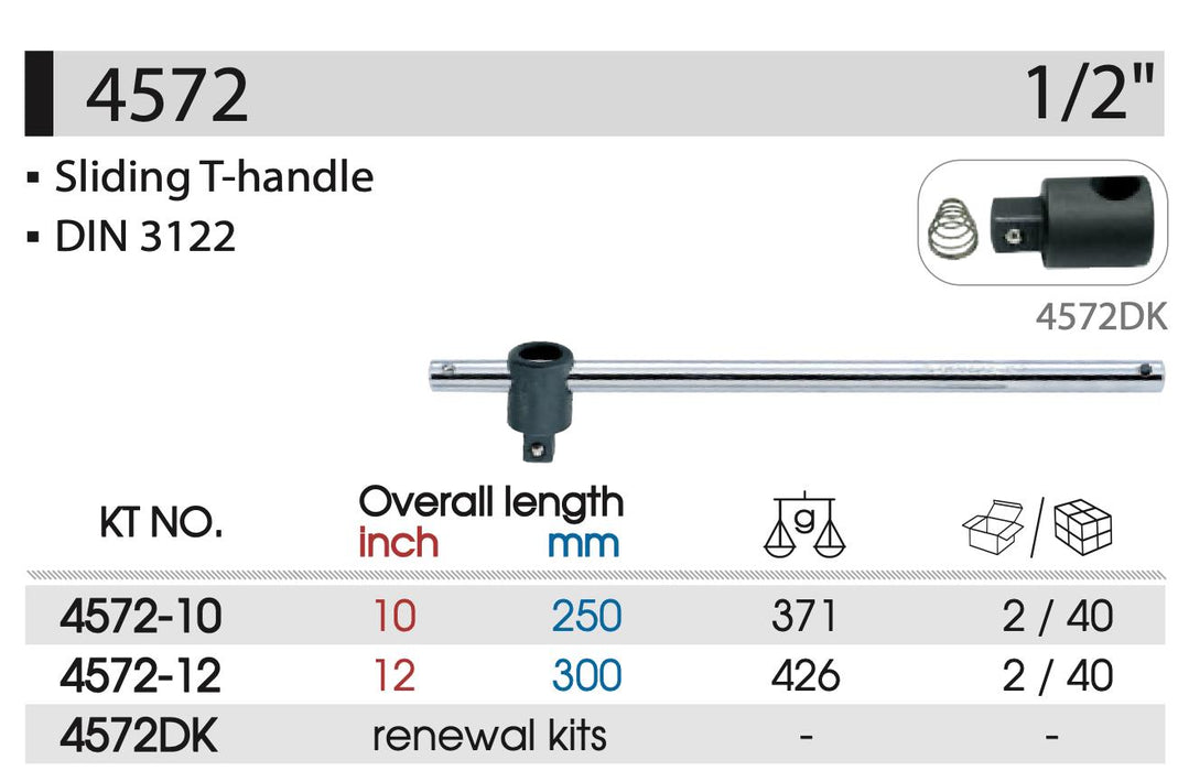 KING TONY 1/4" 3/8" 1/2" Sliding T-Handle Socket Breaker Bar Wrench MADE TAIWAN