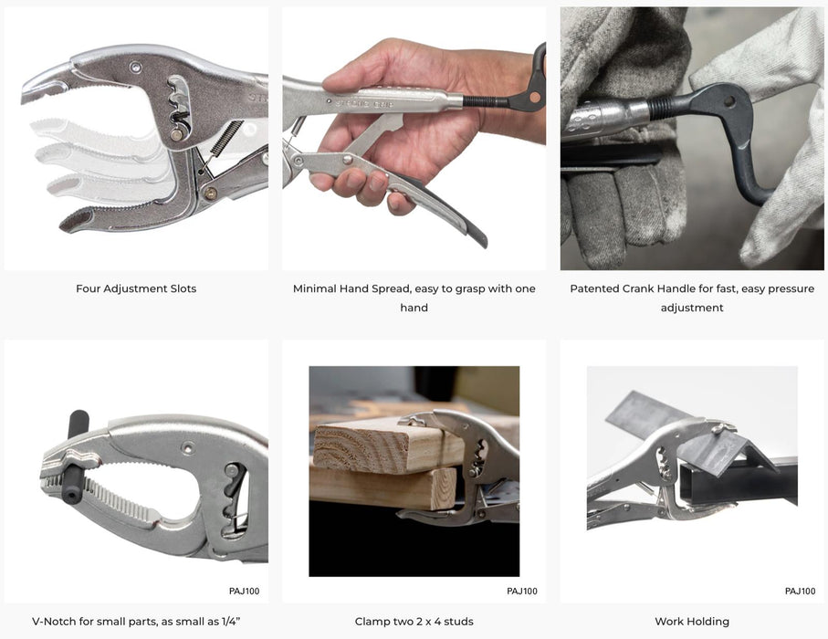 Strong Hand Tools, Big Mouth Pliers, Vise Grips, Long Jaw, 4 Adjustment Slots