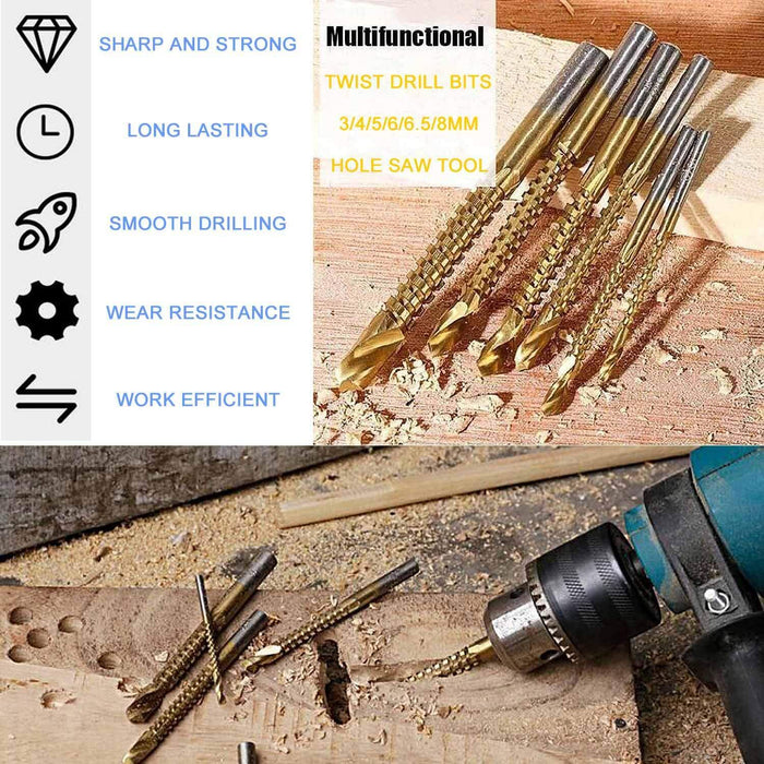 ForcePRO 6.5mm Side Cutting Drill BitsGrooving Saw HSS Wood Timber Slot