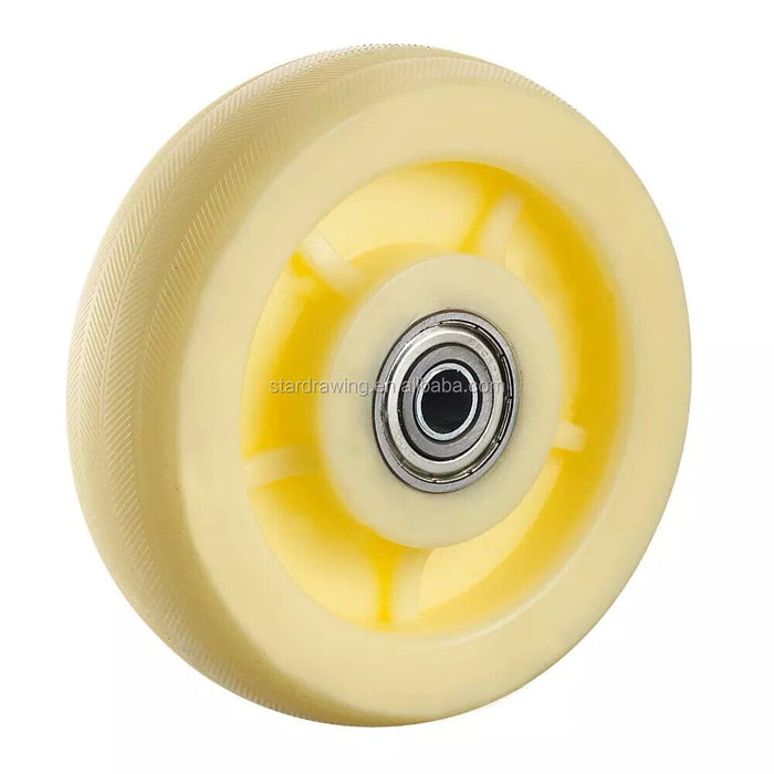 White NYLON caster castor wheels 4/5/6/8" FIXED SWIVEL AND SWIVEL BRAKE