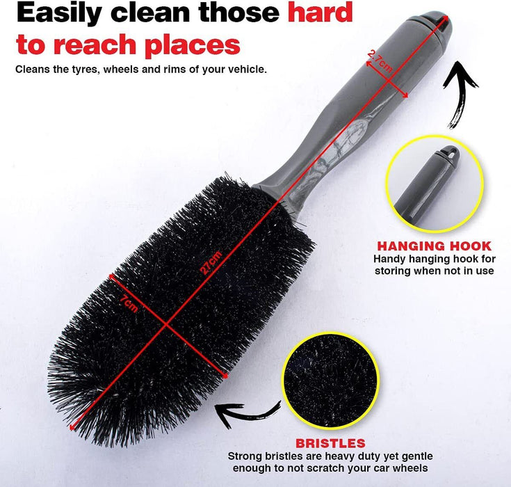 2pcs Car Detailing Cleaning Brush Set Kit For Dashboard Crevice Engine Wheel Air