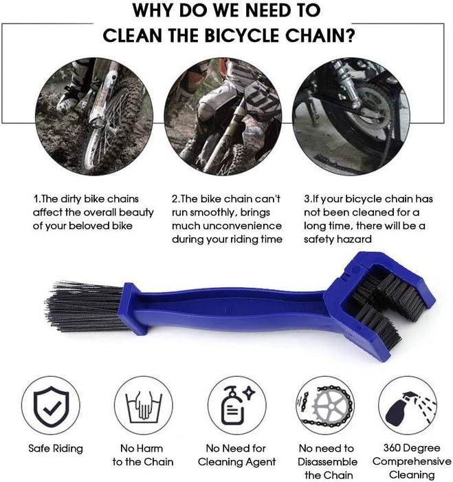 2PC Bicycle Chain Cleaner Bike Wash Tool Cycling Scrubber Cleaning Brushes Wheel