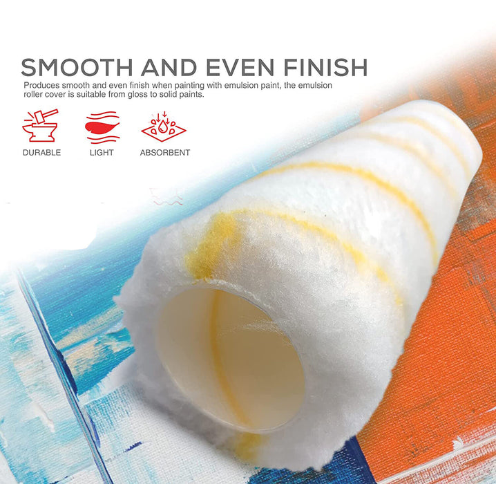 Mini Foam Sleeves Set Gloss Paint Roller Pile Refills 4" / 100mm Wide Pack of 6